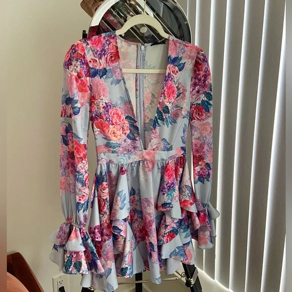 Michael Costello Pink and Blue Robe Intimates - Picture 5 of 13